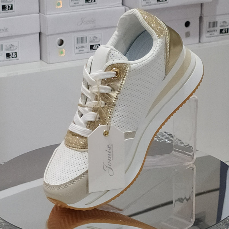 JOMIX - Sneakers Donna Casual Eleganti Sportive Zeppa