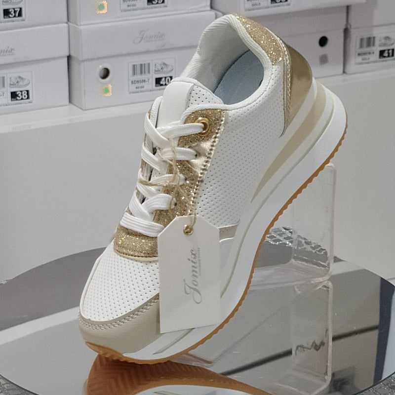 JOMIX - Sneakers Donna Casual Eleganti Sportive Zeppa