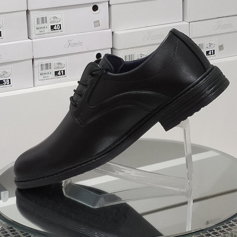 Scarpe Uomo Stile Classico Elegante Total Black In Similpelle