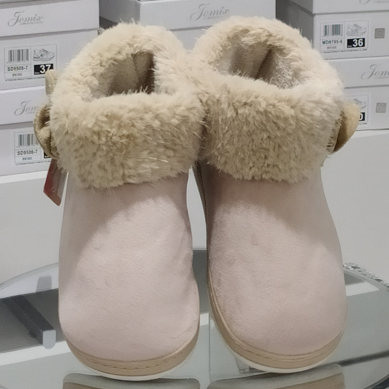 DUE MELE - Pantofole/Ciabatte Donna Inverno Chiuse Slip On Tessuto Felpato Morbido Con Suola In Gomma