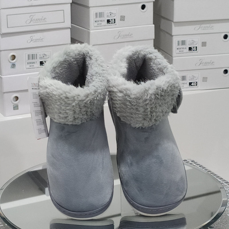 DUE MELE - Pantofole/Ciabatte Donna Inverno Chiuse Slip On Tessuto Felpato Morbido Con Suola In Gomma