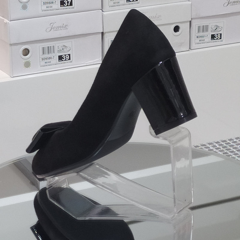 Pharma Shoes - Decollete Tacco 6,5Cm In Similpelle Scamosciata Di Buona Manifattura Con Plantare Comodo Anatomico Punta Tonda