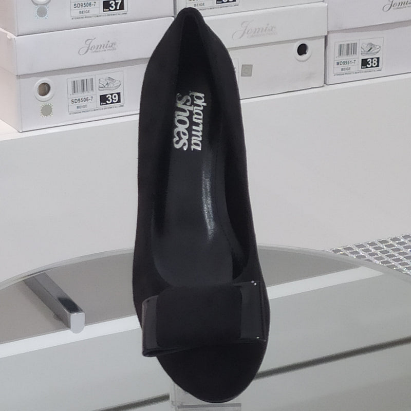 Pharma Shoes - Decollete Tacco 6,5Cm In Similpelle Scamosciata Di Buona Manifattura Con Plantare Comodo Anatomico Punta Tonda