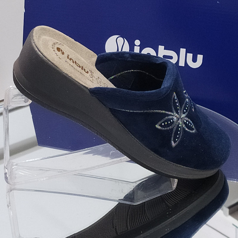 INBLU - Pantofole Ciabatte Invernali // Dettagli Ricami e Strass // Plantare In Vera Pelle SOFT Anatomico