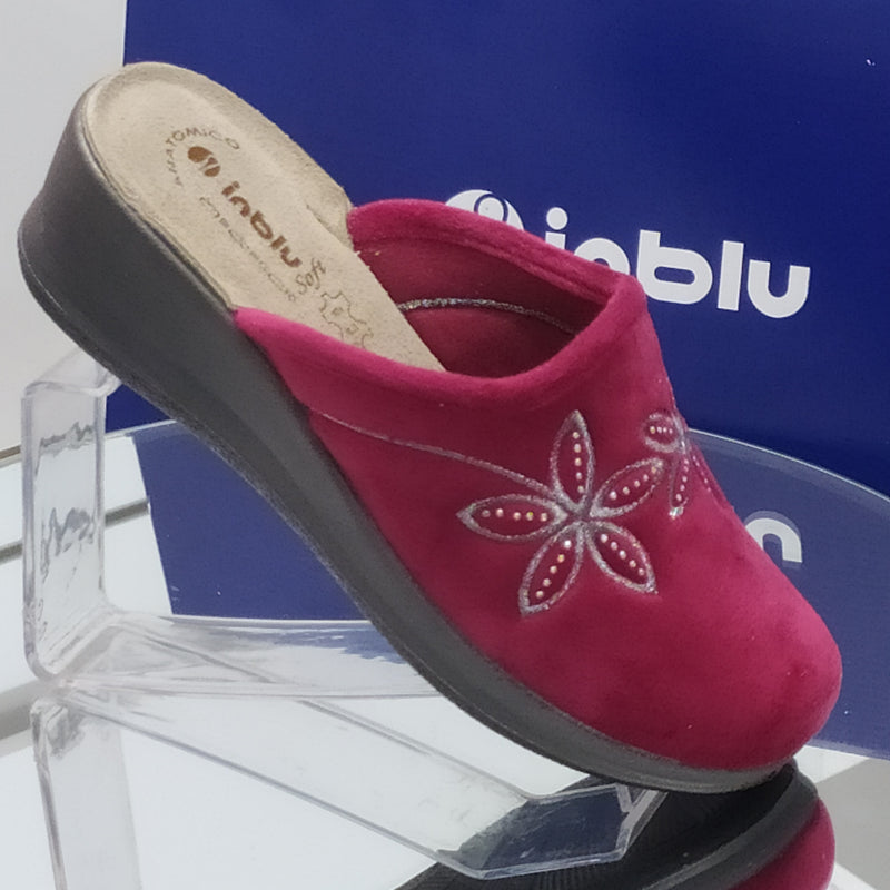 INBLU - Pantofole Ciabatte Invernali // Dettagli Ricami e Strass // Plantare In Vera Pelle SOFT Anatomico