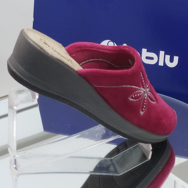 INBLU - Pantofole Ciabatte Invernali // Dettagli Ricami e Strass // Plantare In Vera Pelle SOFT Anatomico