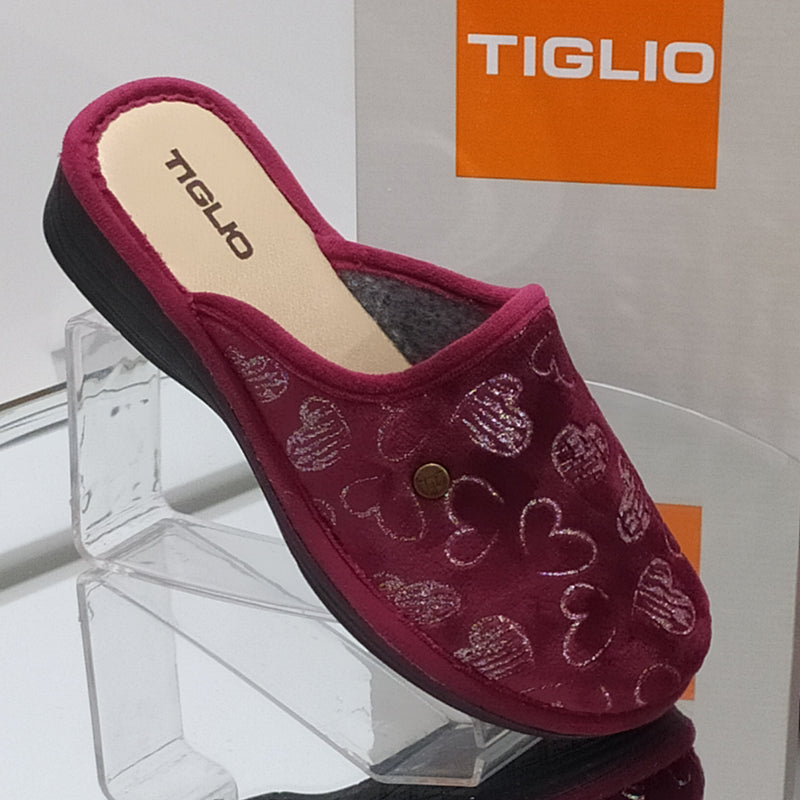 TIGLIO - Pantofole/Ciabatte Invernali Donna// Tomaia Felpata // Suola In Gomma