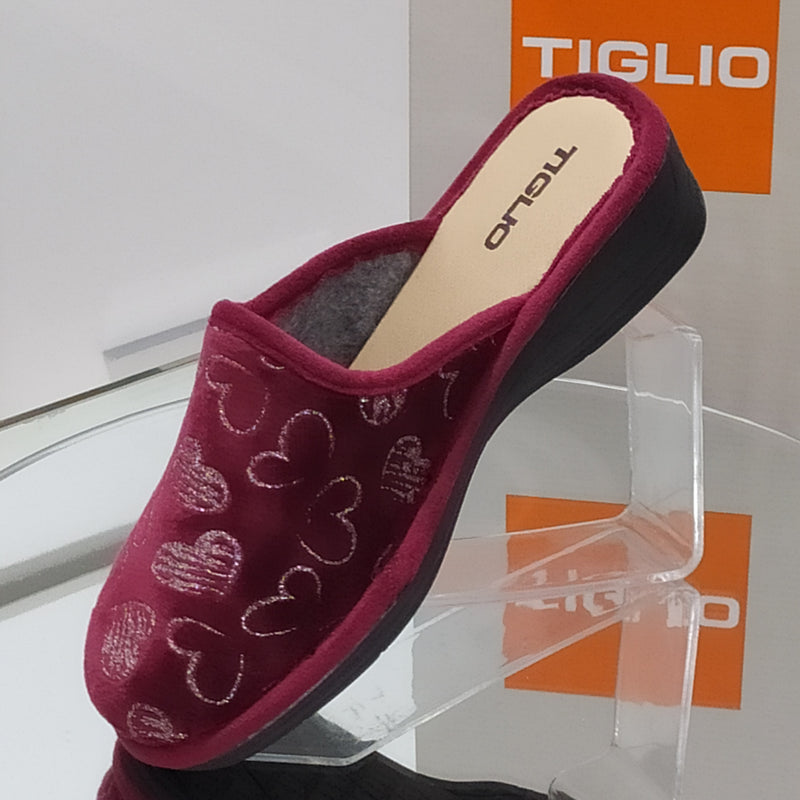 TIGLIO - Pantofole/Ciabatte Invernali Donna// Tomaia Felpata // Suola In Gomma