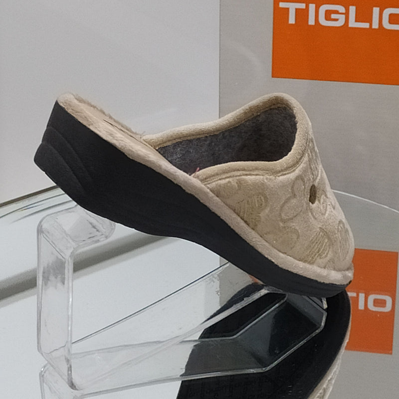 TIGLIO - Pantofole/Ciabatte Invernali Donna// Tomaia Felpata // Suola In Gomma