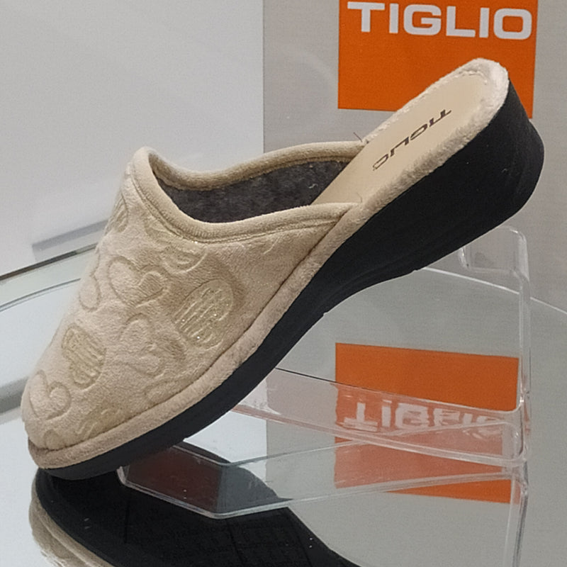 TIGLIO - Pantofole/Ciabatte Invernali Donna// Tomaia Felpata // Suola In Gomma