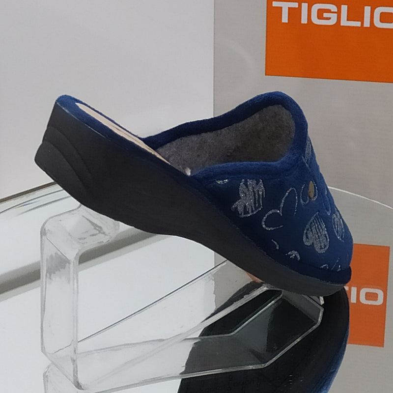 TIGLIO - Pantofole/Ciabatte Invernali Donna// Tomaia Felpata // Suola In Gomma