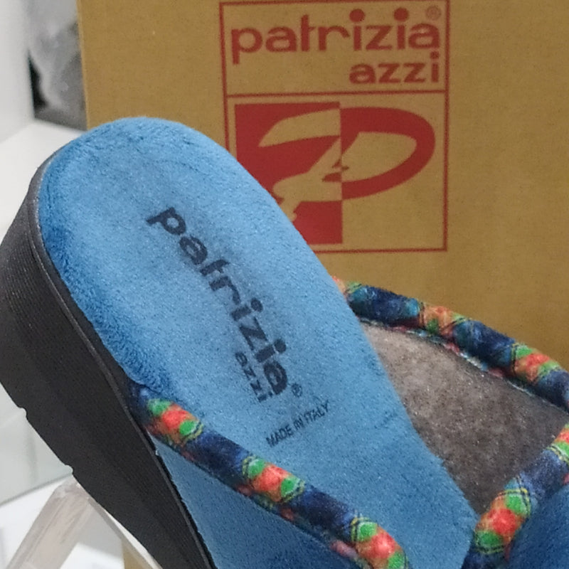 PATRIZIA AZZI - Pantofole/Ciabatte Invernali Donna // Tessuto Felpato // Suola In Gomma No Flessibile