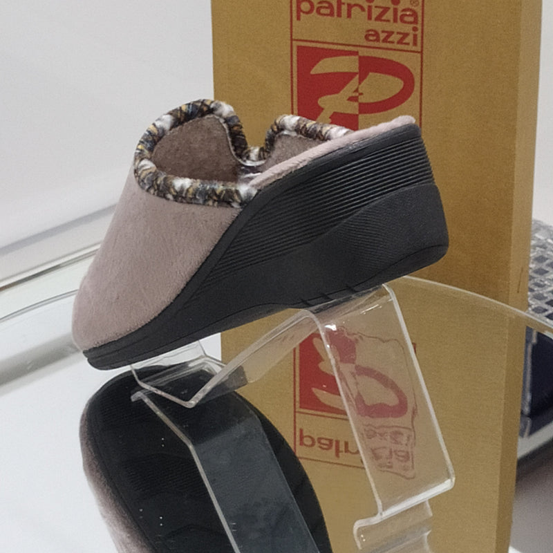 PATRIZIA AZZI - Pantofole/Ciabatte Invernali Donna // Tessuto Felpato // Suola In Gomma No Flessibile