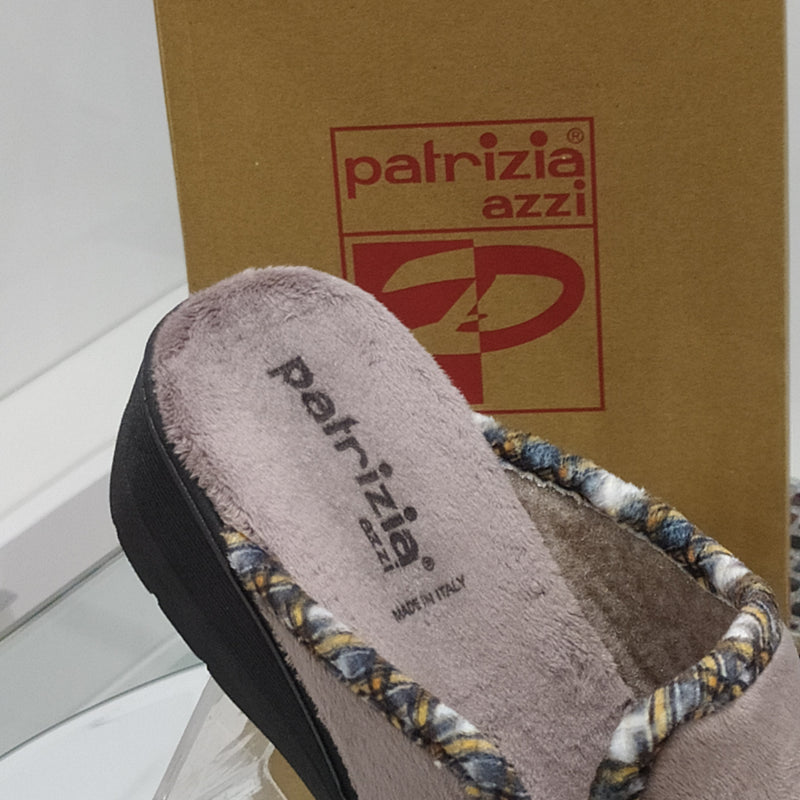 PATRIZIA AZZI - Pantofole/Ciabatte Invernali Donna // Tessuto Felpato // Suola In Gomma No Flessibile