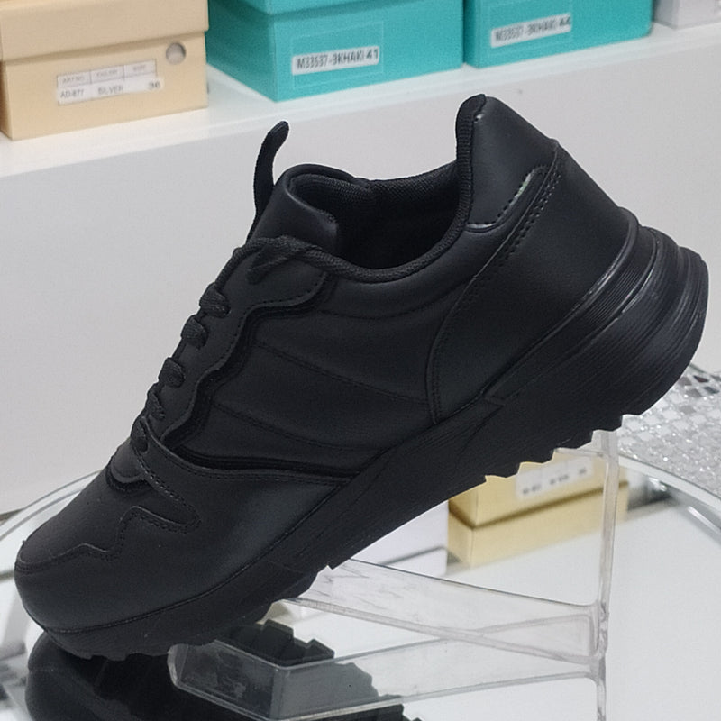 Situo - Sneakers Uomo Total Black Casual Sportive In Similpelle // Plantare Tipo Memory // Suola NO FLESSIBILE