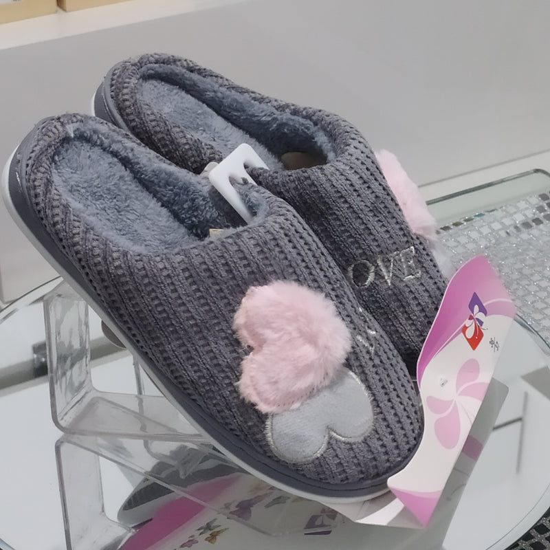 BLU FARFALLA - Pantofole/Ciabatte Donna Inverno Tessuto Felpato Morbido Con Suola In Gomma