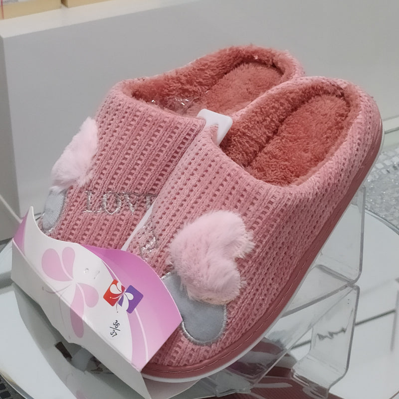 BLU FARFALLA - Pantofole/Ciabatte Donna Inverno Tessuto Felpato Morbido Con Suola In Gomma