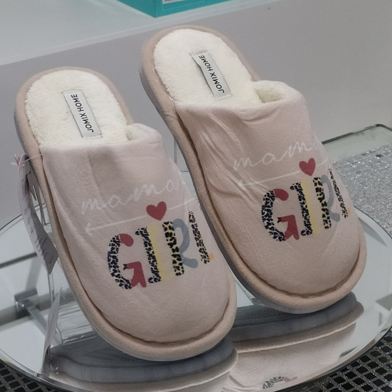 JOMIX - Pantofole/Ciabatte Donna Inverno Tessuto Felpato Morbido Con Suola In Gomma Flessibile