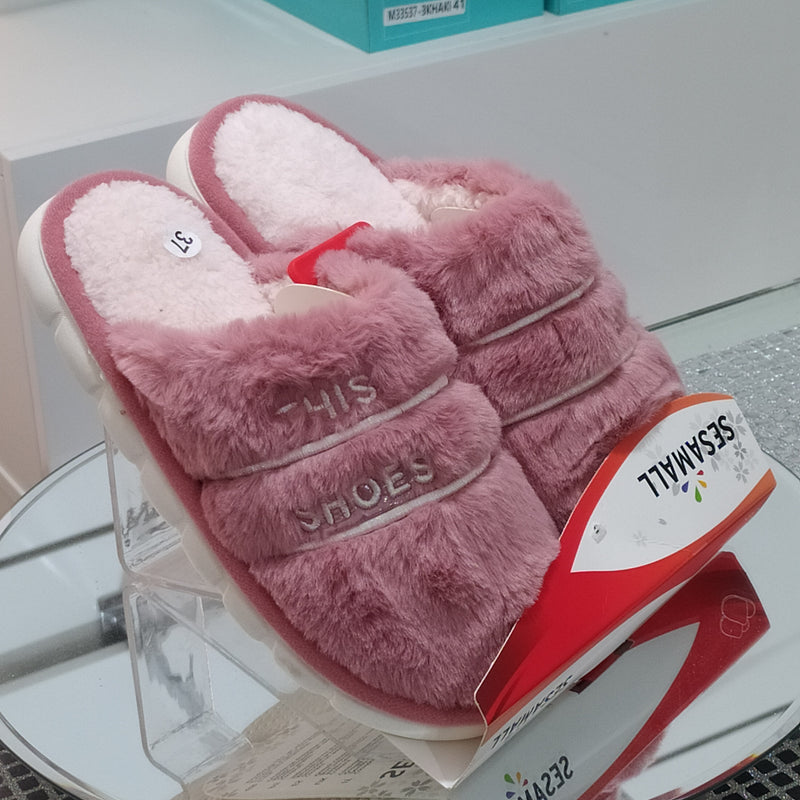 SESAMALL - Pantofole/Ciabatte Donna Inverno Tessuto Felpato Morbido Con Suola In Gomma Flessibile