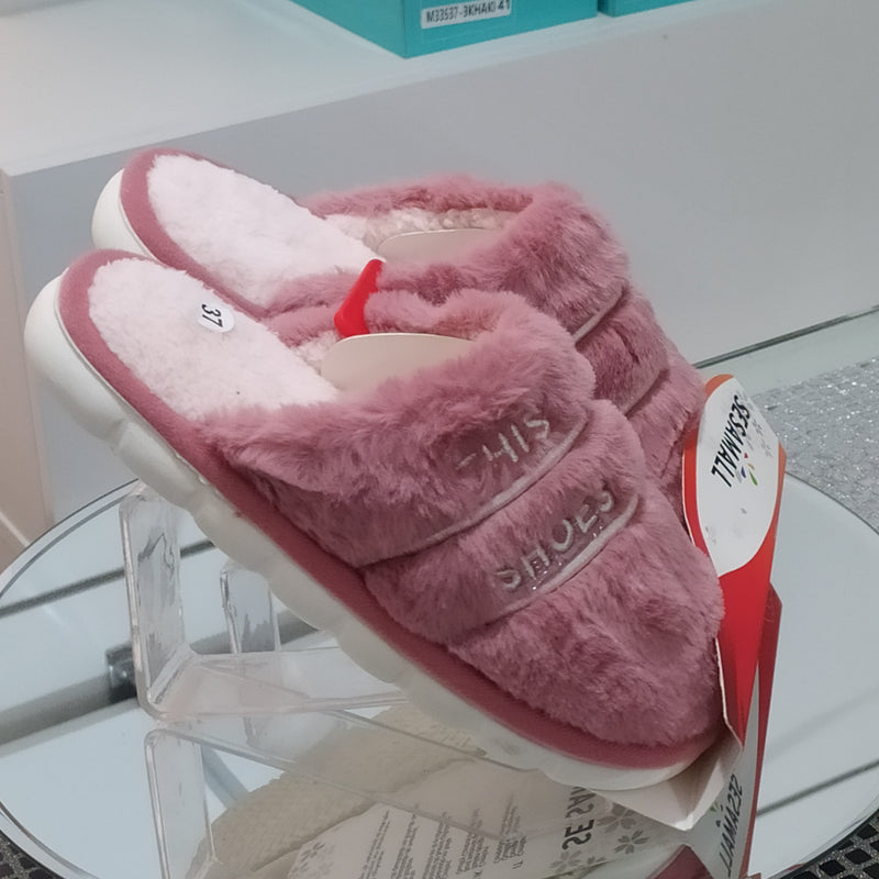 SESAMALL - Pantofole/Ciabatte Donna Inverno Tessuto Felpato Morbido Con Suola In Gomma Flessibile