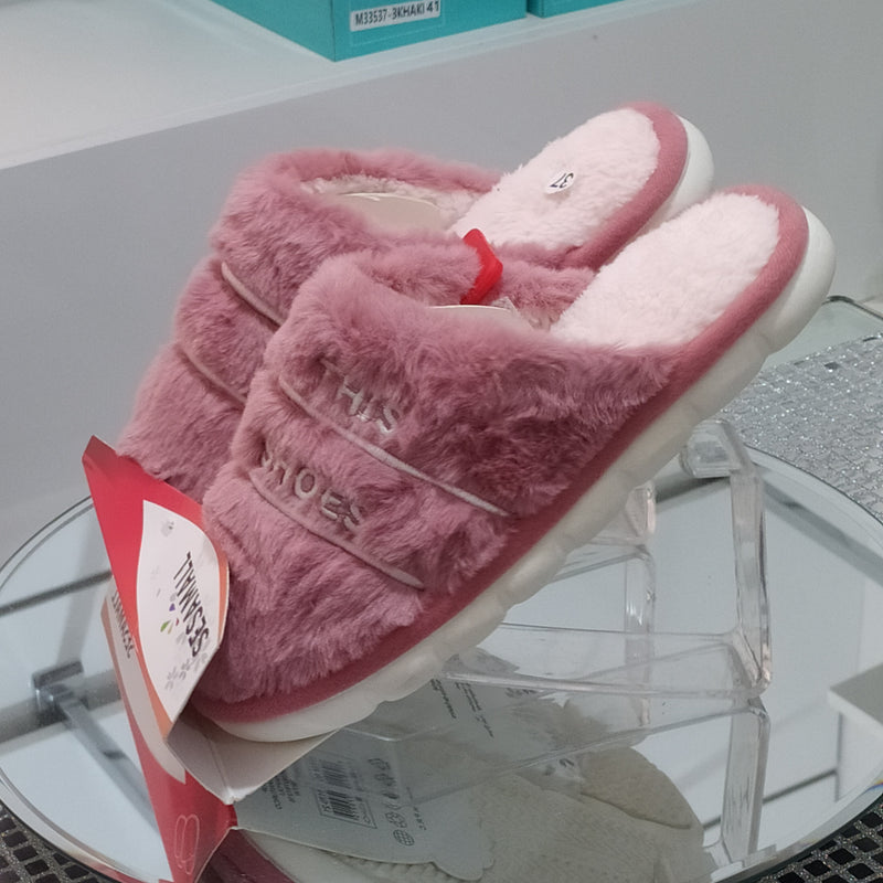 SESAMALL - Pantofole/Ciabatte Donna Inverno Tessuto Felpato Morbido Con Suola In Gomma Flessibile