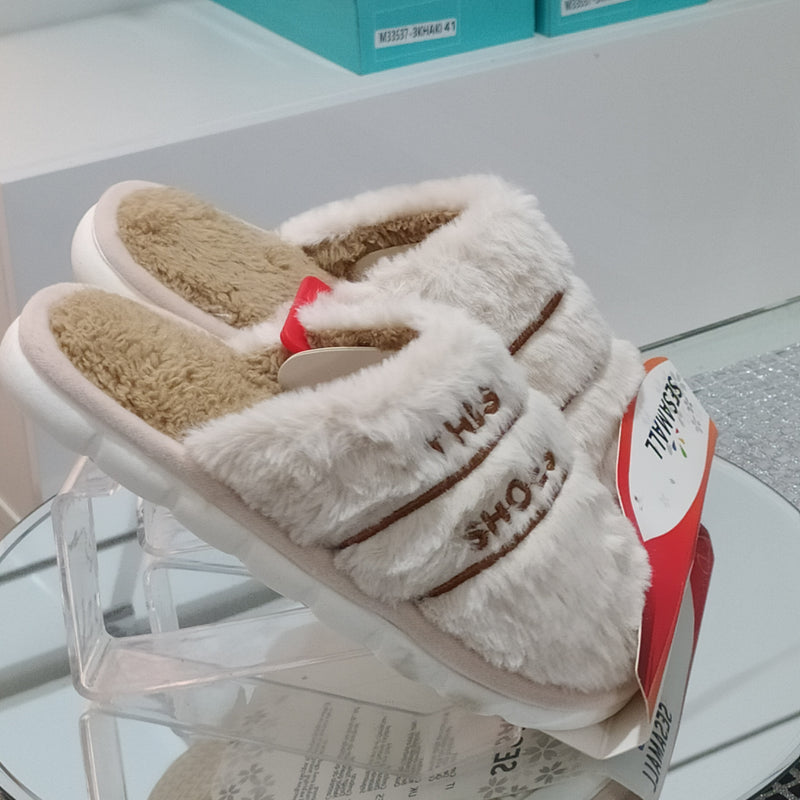 SESAMALL - Pantofole/Ciabatte Donna Inverno Tessuto Felpato Morbido Con Suola In Gomma Flessibile