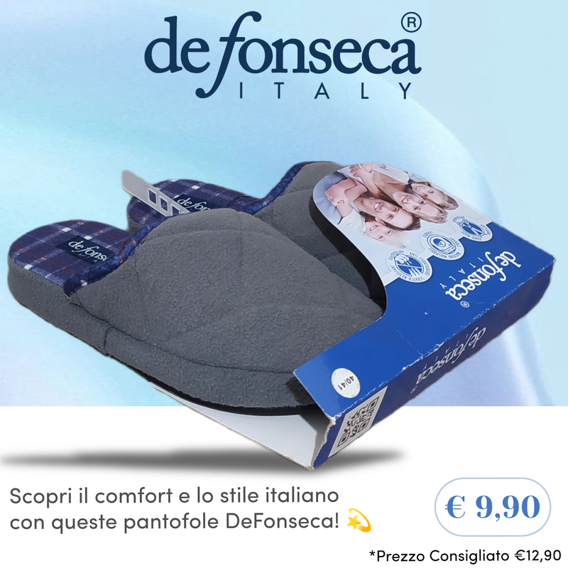 DEFONSECA - Pantofole/Ciabatte Uomo Tomaia Tessuto Felpato// Tessuto Interno Cotone// Suola NO Gomma Art. De.Milano I M839