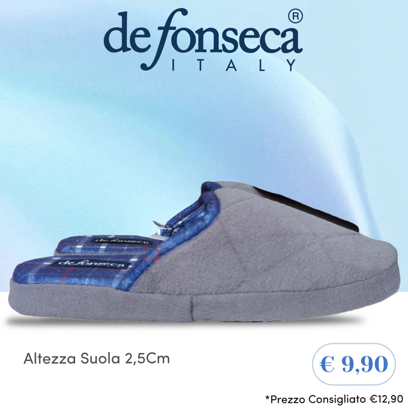 DEFONSECA - Pantofole/Ciabatte Uomo Tomaia Tessuto Felpato// Tessuto Interno Cotone// Suola NO Gomma Art. De.Milano I M839