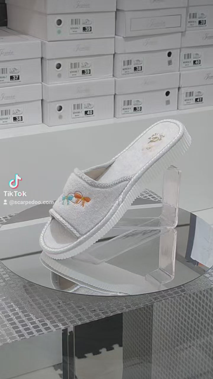 Patrizia Azzi -  Ciabatte Sandali Spugna Made in Italy Modello ISCHIA Super Leggero Colore Grigio