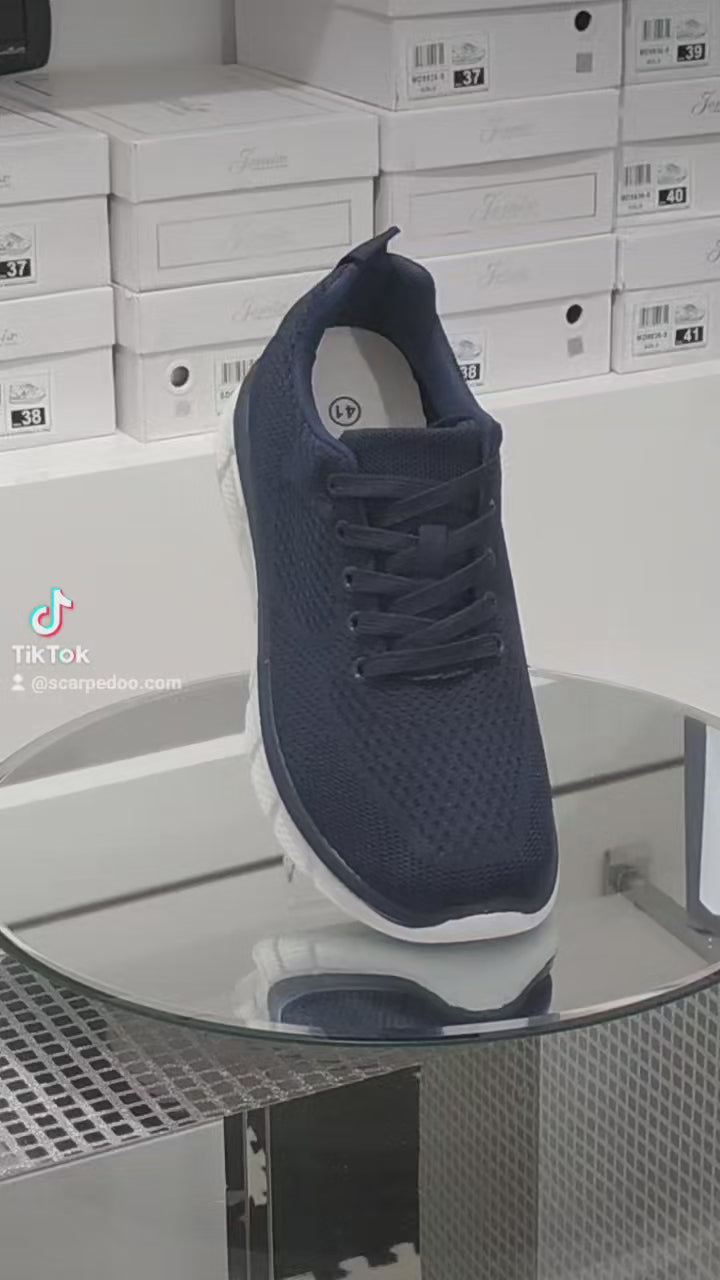 Sneakers Sport Uomo In Tessuto Morbido e Leggero Comodo Plantare Suola In Gomma