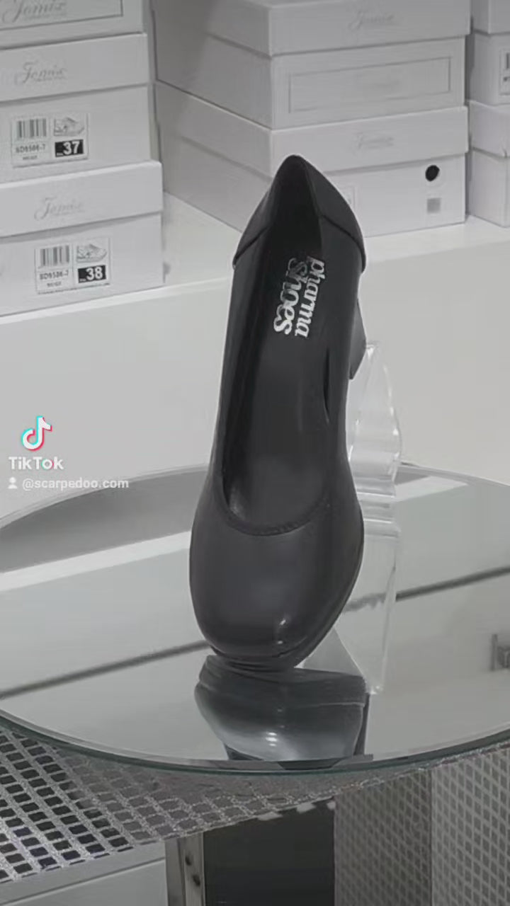 Pharma Shoes - Decollete Tacco 7 Cm In Similpelle Di Buona Manifattura Con Plantare Comodo Anatomico Punta Tonda