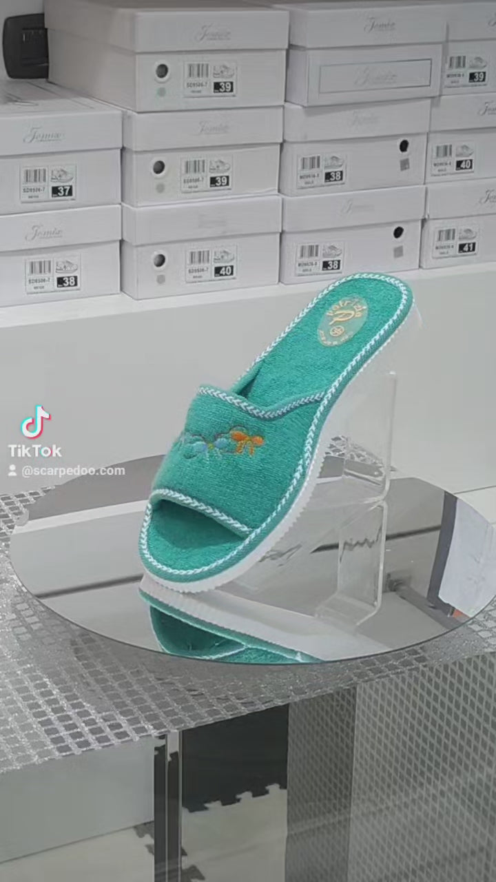 Patrizia Azzi -  Ciabatte Sandali Spugna Made in Italy Modello ISCHIA Super Leggero Colore Verde